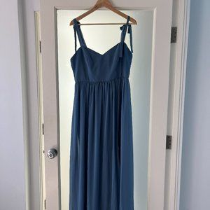 David's Bridal Tie-Strap, Blue in Size 12